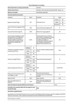 Lave-linge hublot Electrolux EW2F7814FA