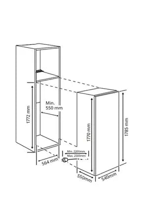 Réfrigérateur 1 porte Brandt BIL7755EN - ENCASTRABLE 179CM
