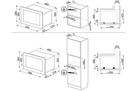 Micro-ondes + Gril Smeg FMI120G - UBAYE ELECTROMENAGER
