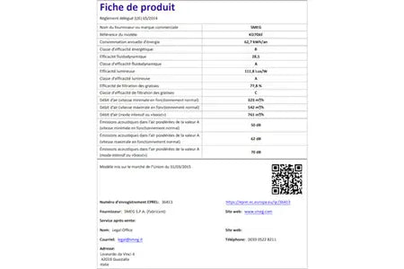 Hotte décorative murale Smeg 70CM INOX - KD70XE - UBAYE ELECTROMENAGER