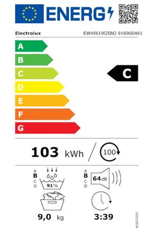 Sèche-linge pompe à chaleur Electrolux EWHI619G5BO 9 kg