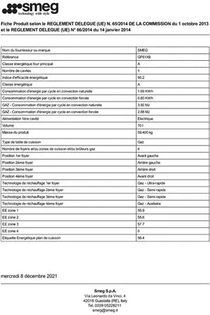Cuisinière mixte Smeg GP61X9 INOX - UBAYE ELECTROMENAGER