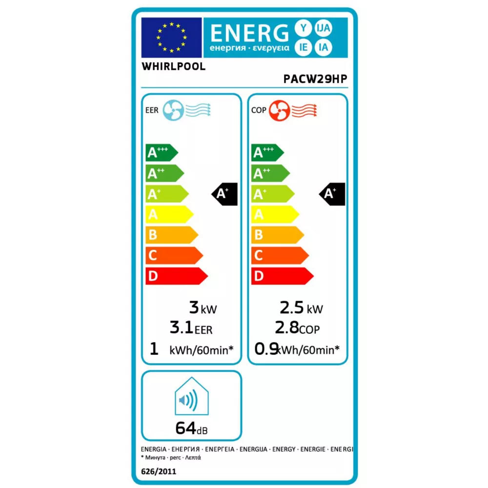 Climatiseur réversible Whirlpool PACW29HP