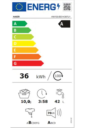 Lave-linge hublot Haier HW100-BD14387UFR X-Series 9