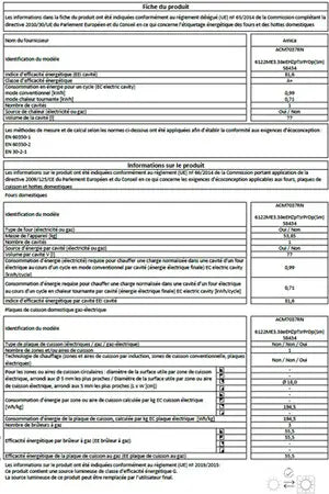 Cuisinière mixte Amica ACM7037RN NOIR MAT - UBAYE ELECTROMENAGER