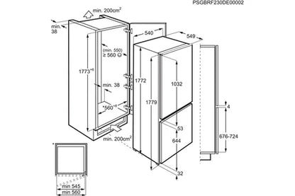 Réfrigérateur congélateur en bas Electrolux KNT6TE18S - Encastrable 177cm