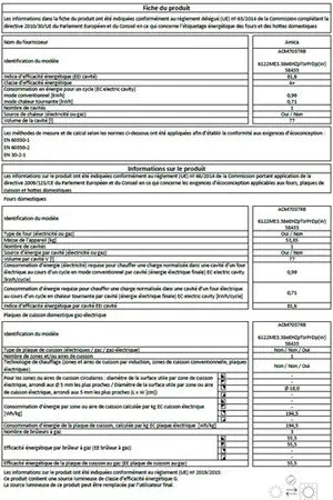 Cuisinière mixte Amica ACM7037RB - UBAYE ELECTROMENAGER