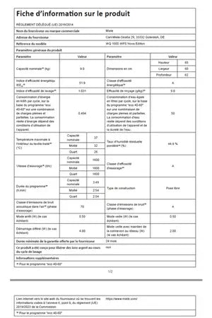 Lave-linge hublot Miele WQ 1000 WPS