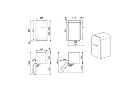 Réfrigérateur bar Smeg fab10hlrd6