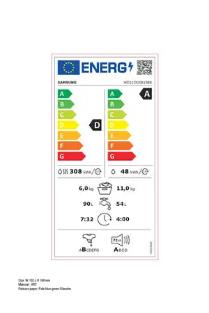 Lave-linge séchant Samsung WD11DG5B15BE