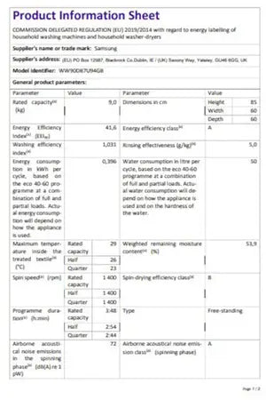 Lave-linge hublot Samsung WW90DB7U94GE BESPOKE AI - UBAYE ELECTROMENAGER