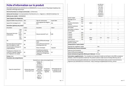 Réfrigérateur multi-portes Lg GMG960MBJE