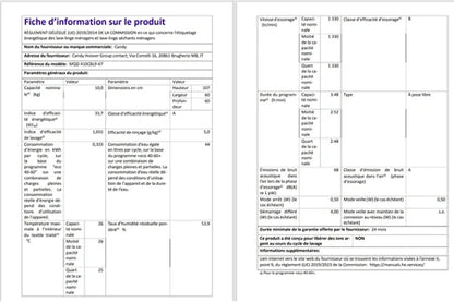 Lave-linge hublot Candy MULTIWASH MQD 410CBL9-47