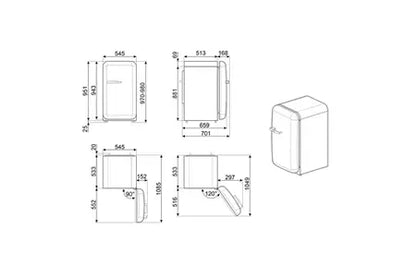 Réfrigérateur bar Smeg FAB10HRPB6