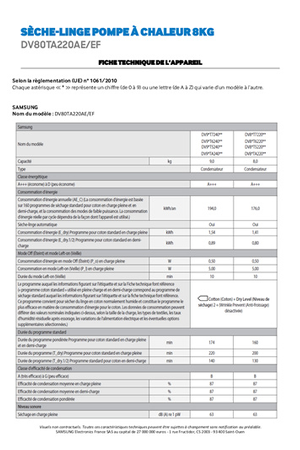 Sèche-linge SAMSUNG DV80TA220AE