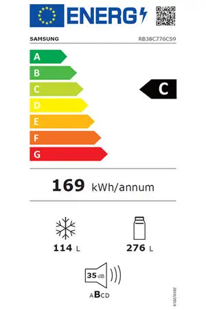 Réfrigérateur congélateur en bas Samsung RB38C776CS9