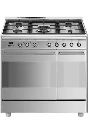 Piano de cuisson Smeg ESTHETIQUE CLASSICA 90cm MIXTE INOX - SCB92PX8 - UBAYE ELECTROMENAGER