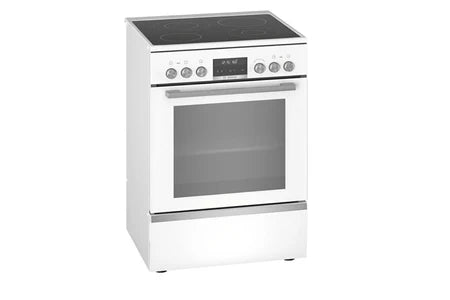 Cuisinière vitrocéramique Bosch Série 6 Cuisinière électrique pose-libre Blanc HKS79R220 - UBAYE ELECTROMENAGER