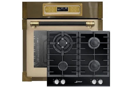 Cuisinière électrique Kaiser Set Four électrique encastrable rétro EH 6726 ElfAD+KCG 6380, 80L avec plaque de cuisson gaz encastrée 60cm - UBAYE ELECTROMENAGER