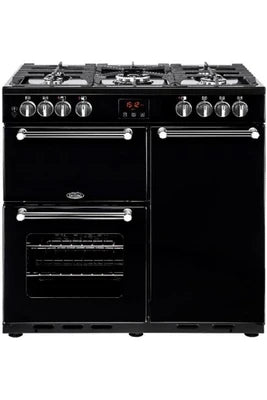 Gazinière Belling Kensington 90DF - Cuisinière (triple four) - pose libre - largeur : 89.6 cm - profondeur : 60 cm - hauteur : 93 cm - classe A - noir - UBAYE ELECTROMENAGER