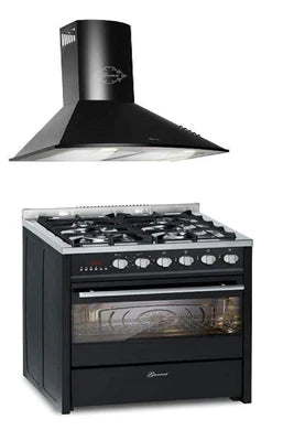 Cuisinière électrique Gurari Cuisinière à gaz - - GCH E 610 BL - Four électrique 60 L - Hotte aspirante 1000m³/h - Noir - UBAYE ELECTROMENAGER