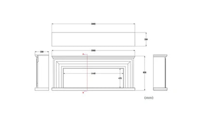 Cheminée électrique MPC SINED MERAPI CHEMINÉE SUR PIED COMPRENANT UN CADRE ET UN BRÛLEUR ÉLECTRIQUE 1500W, BLANC