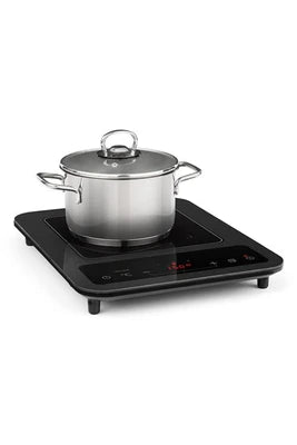 Plaque vitrocéramique KLARSTEIN SlimChef Plaque de cuisson à induction en vitrocéramique - minuterie 3h - 1800W - inox brossé - UBAYE ELECTROMENAGER