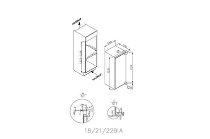 Réfrigérateur 1 porte Rosieres RSLP 122/N - ENCASTRABLE 122CM