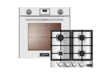 Cuisinière mixte Kaiser Cuisinière Set EG 6374 w et table de cuisson à gaz KG 6357 Blanc - UBAYE ELECTROMENAGER