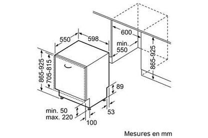 Lave-vaisselle pose libre Bosch Lave-vaisselle 60cm tout intégrable - ser6 - sbv6ecx00f
