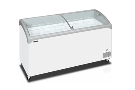 Congélateur coffre Tefcold Congélateur coffre de crème glacée élégant avec couvercles coulissants vitrés bombés 367 L - UBAYE ELECTROMENAGER