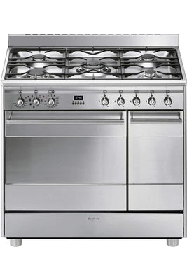 Piano de cuisson Smeg ESTHETIQUE CLASSICA 90cm MIXTE INOX - SCB92MX8 - UBAYE ELECTROMENAGER