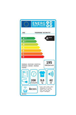 Sèche-linge AEG T9DSR900B