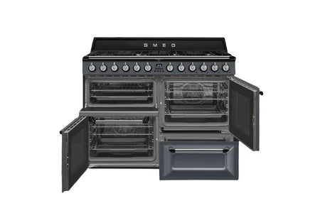 Piano de cuisson Smeg VICTORIA 110cm MIXTE GRIS - TR4110GR - UBAYE ELECTROMENAGER