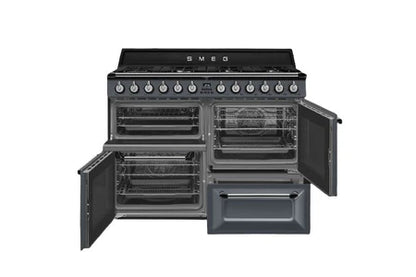 Piano de cuisson Smeg VICTORIA 110cm MIXTE GRIS - TR4110GR - UBAYE ELECTROMENAGER