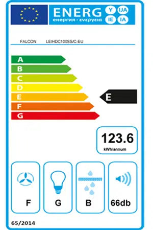 Hotte décorative murale Falcon INOX CHROME EVAC / CM LEIHDC100SS/C-EU - UBAYE ELECTROMENAGER