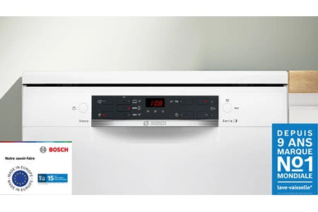 Lave-vaisselle pose libre Bosch SMS25AW09F 60 cm, Blanc