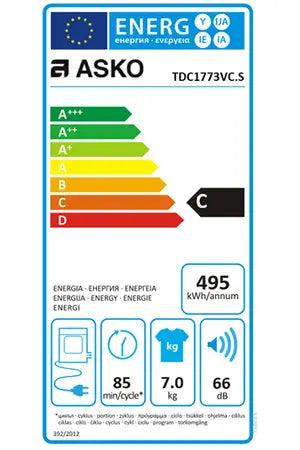 Sèche-linge à évacuation Asko TDC1773VC.S