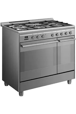 Piano de cuisson Smeg ESTHETIQUE CLASSICA 90cm MIXTE INOX - SCB92PX8 - UBAYE ELECTROMENAGER
