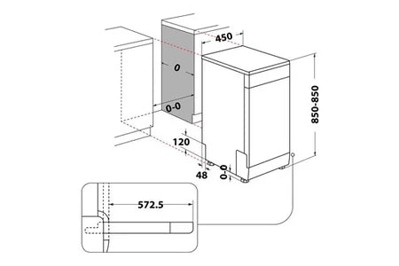 Lave-vaisselle pose libre Whirlpool Lave vaisselle pose libre WH6FB10BS7A0X 10 couverts 45 cm
