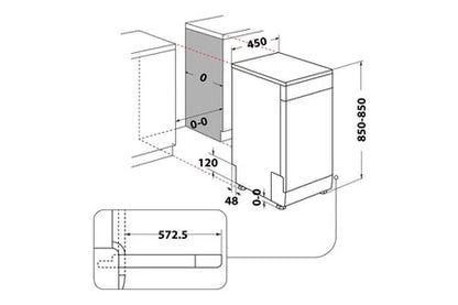 Lave-vaisselle pose libre Whirlpool Lave vaisselle pose libre WH6FB10BS7A0X 10 couverts 45 cm