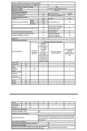 Réfrigérateur congélateur en bas Haier HBW5719E - ENCASTRABLE 194CM