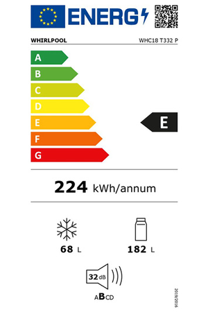 Refrigerateur congelateur en bas WHIRLPOOL COMBINE ENCASTRABLE - WHC18T332P