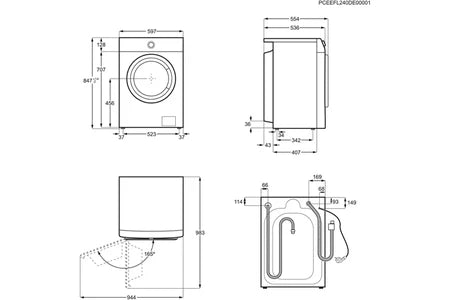 Lave-linge séchant Electrolux Lave-linge séchant EWW8416DB Blanc