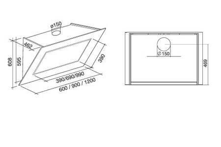 Hotte décorative murale Falmec QUASARV 1441 GRIS - UBAYE ELECTROMENAGER