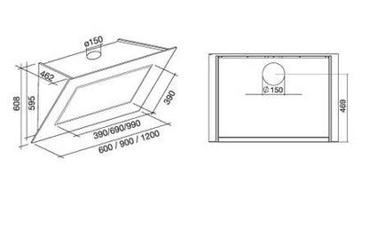 Hotte décorative murale Falmec QUASARV 1441 GRIS - UBAYE ELECTROMENAGER