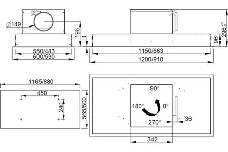 Hotte décorative murale Roblin AQUA 900 INOX - UBAYE ELECTROMENAGER