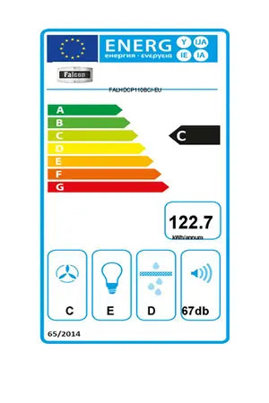 Hotte décorative murale Falcon NOIR CHROME EVAC / CM FALHDCP110BC/-EU - UBAYE ELECTROMENAGER