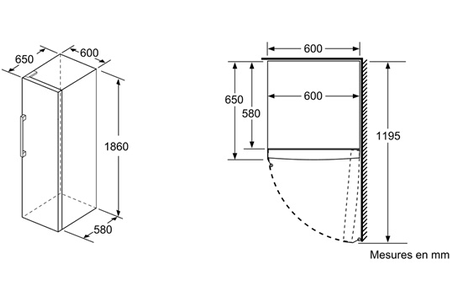 Congélateur armoire BOSCH GSN36VLFP