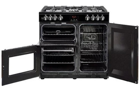 Gazinière Belling Kensington 90DF - Cuisinière (triple four) - pose libre - largeur : 89.6 cm - profondeur : 60 cm - hauteur : 93 cm - classe A - noir - UBAYE ELECTROMENAGER